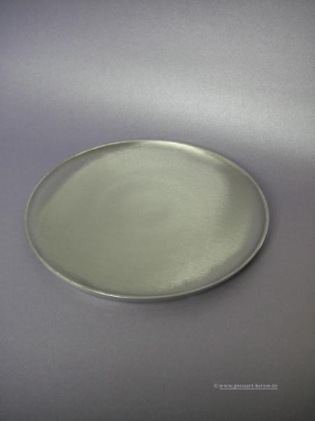 Kerzenteller,"Teller rund" silber matt